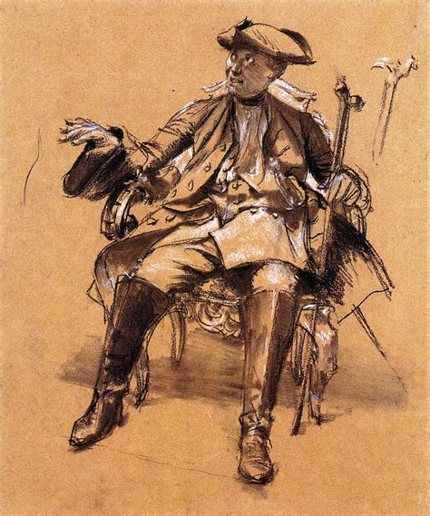 Study Of Model For Frederick Ii In An Armchair Painting Adolph Von