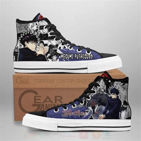 Hot Megumi Fushiguro Custom Manga Anime Jujutsu Kaisen Unisex High Top Canvas Shoes Boxbox