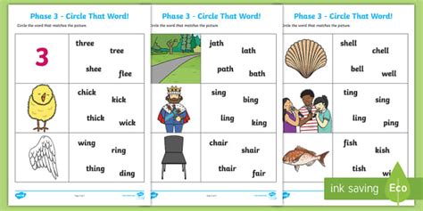 Ch Sh Th Ng Circle That Word Worksheet Twinkl