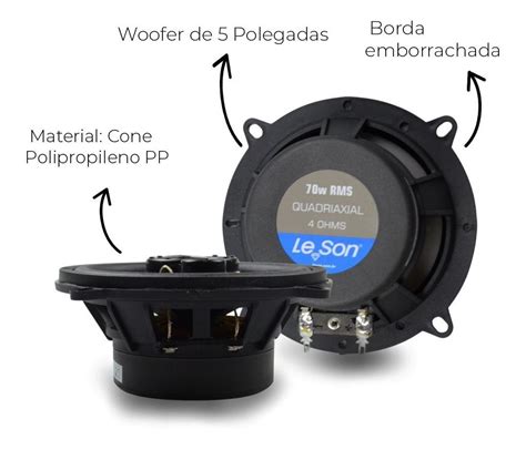 Kit Alto Falante Leson Quadriaxial 6 Polegadas 140W 4R Alto Falante