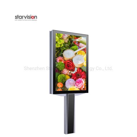 Outdoor IP65 Weather Proof 5500nits Pole LED Advertising Poster For