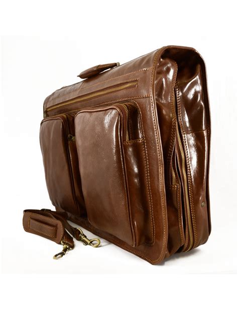 Leather Garment Bag - 2 Hangers - Ebisu