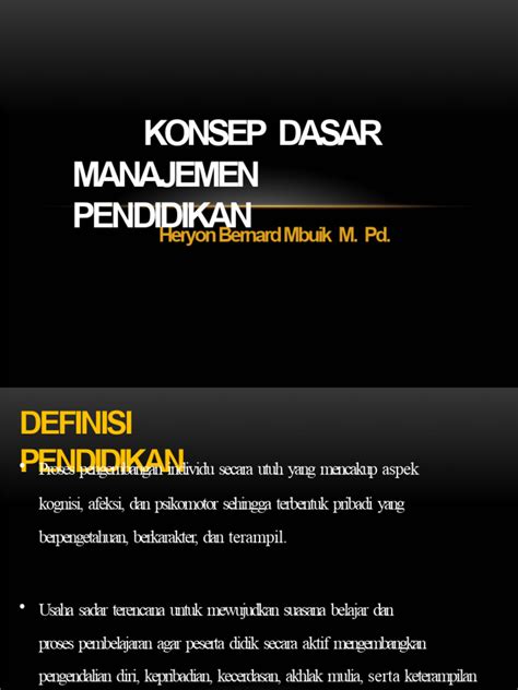 Materi Pertemuan 2 Konsep Dasar Manajemen Pendidikan Pdf