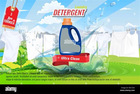 Laundry Detergent Ads Template With Package Design With Water Splash