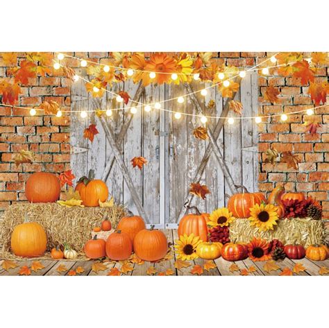 Buy Ofila Autumn Festival Backdrop 7x5ft Fabric Rustic Barn Photo