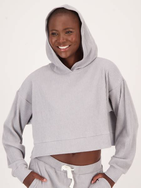 Light Grey Marle Womens Matching Set Ribbed Hoodie Bestandless™ Online