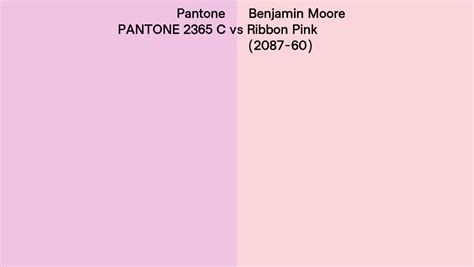 Pantone 2365 C Vs Benjamin Moore Ribbon Pink 2087 60 Side By Side Comparison