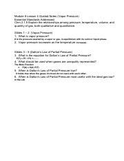 Module Lesson Guided Notes Vapor Pressure Pdf Module Lesson