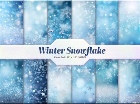 Winter Snowflake Digital Paper Pack Graphic By Differpp Creative Fabrica