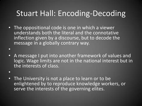 Ppt Stuart Hall Encoding Decoding Powerpoint Presentation Free