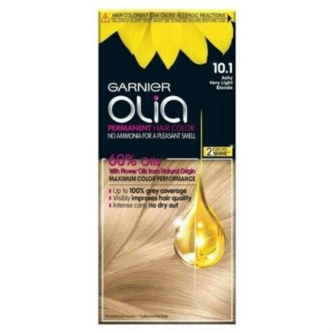 Garnier Olia 10 1 ASHY VERY LIGHT BLONDE Permanent Hair Dye More Shine