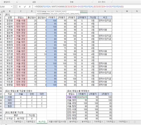 엑셀 배열 수식 계산 지식in