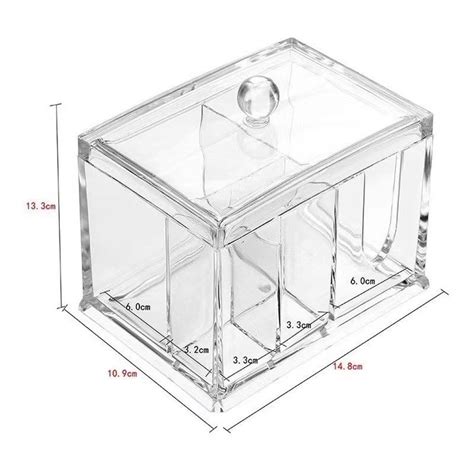 Caixa organizadora cotonete algodão cosmético transparente acrílico