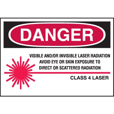 Danger Labels Class 4 Laser Emedco