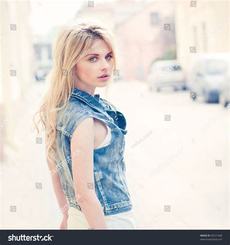 Portrait Beautiful Blonde On Street Stock Photo Edit Now 99721448