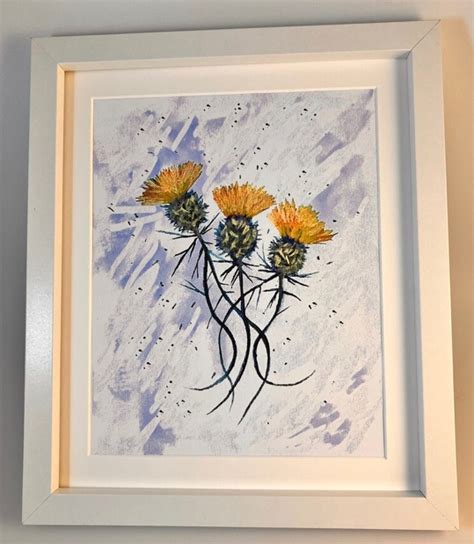 Grace On Twitter Contemporary Scottish Thistle Original Art Print