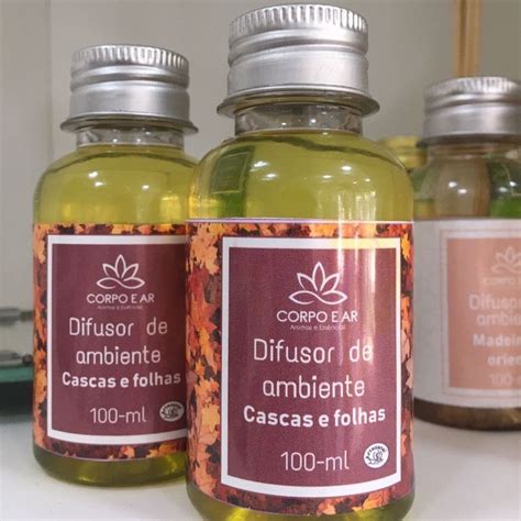 Difusor De Ambientes 100ml Aromatizador Aroma Cascas E Folhas Cheiro