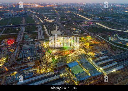 An Aerial View Of The Huai An East Railway Station Under Construction