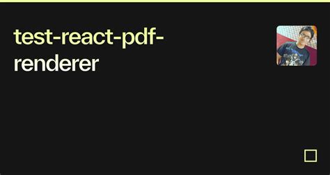 Test React Pdf Renderer Codesandbox