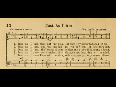 Hymn Just As I Am Without One Plea Words By Charlotte Elliott