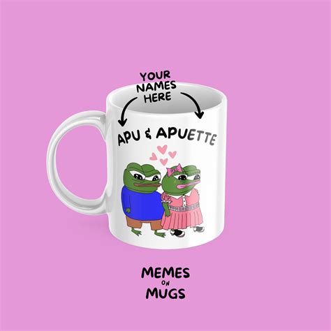 Custom Your Name On Pepe The Frog And Girlfriend 11oz Mug Etsy