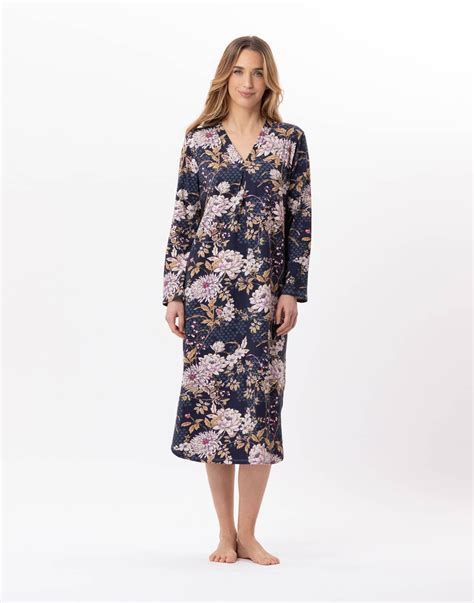 Chemise De Nuit Longue En Coton Gloria Multico Lingerie Le Chat