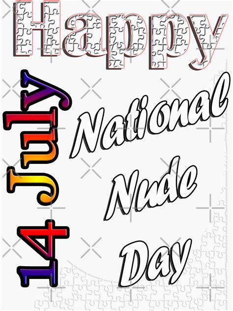 July 14th National Nude Day Custom Gift Design Sticker By Yakoo21 Redbubble