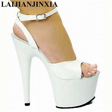 Laijianjinxia Buckle Red 17cm High Heeled Sandals Nightclub Fashion