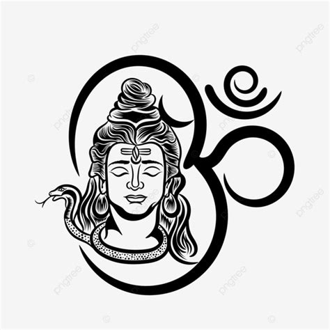 Lord Shiva With Om Symbol Logo Tattoo Art, Lord Shiva, Maha Shivrati, Nag Panchami PNG and ...