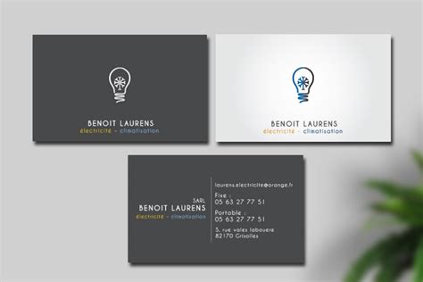 Création logo et carte de visite pour électricien Graphics Fae