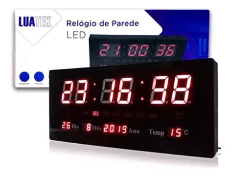 Reloj De Pared Digital Led Big Date Con Term Metro Bivolt Mercadolibre