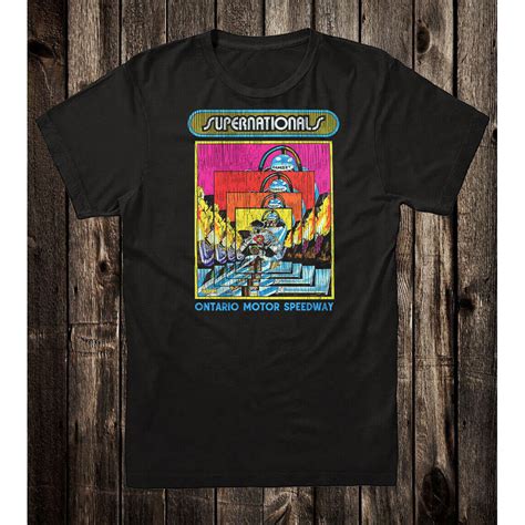Retro Hot Rod Tee T Shirt Drag Race Racing Supernationals Ontario Motor Speedway Shopee