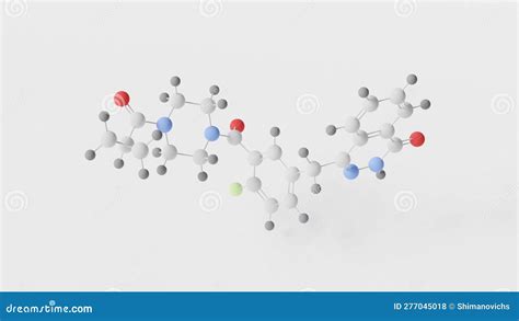 Olaparib Molecule 3d Molecular Structure Ball And Stick Model Structural Chemical Formula