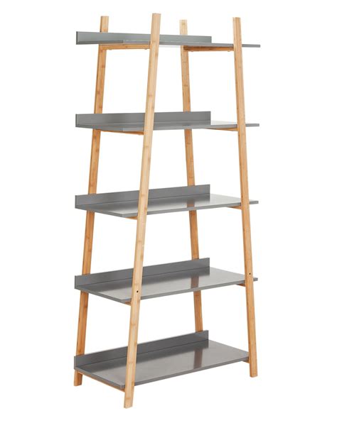 Argos Home Skanda 5 Tier Bamboo Shelving Unit - Grey (6099345) | Argos ...