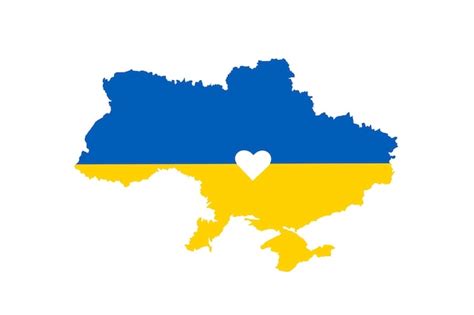 Ukraine Karte Mit Den Farben Der Nationalflagge Isoliert Auf Weißem