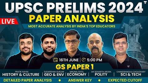 UPSC Prelims 2024 Paper Analysis GS Paper 1 Answer Key Expected Cut