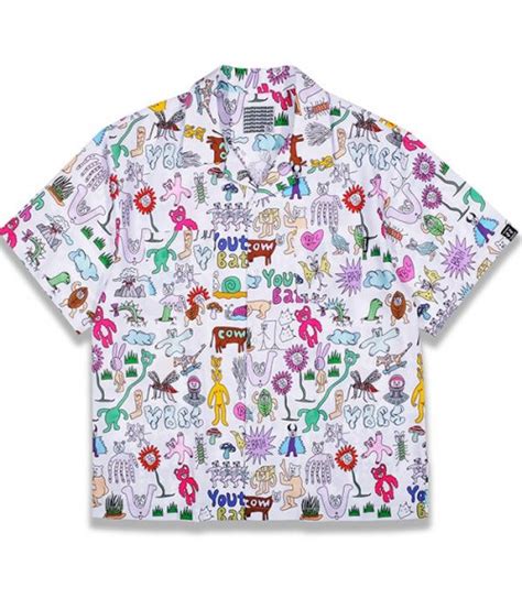 MUSINSA YOUTHBATH GRAPHIC PATTERN SHORT SLEEVE SHIRT WHITE BEAR