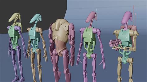 3d Model Star Wars Battle Droids Vr Ar Low Poly Cgtrader