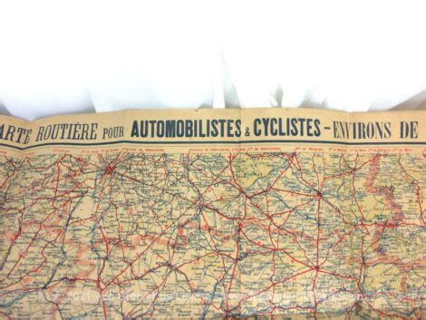 Ancienne carte routière Taride des Environs de Paris Le Grenier de