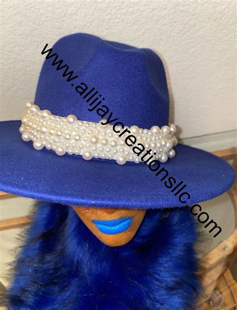 Royal Blue Fedora Hat Etsy