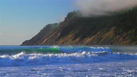 Pacific Ocean Surf Waves Usal Beach Campground Sunset Black Sand Waves