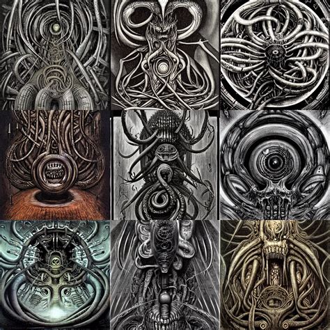 A Painting Of Creatures In The Void By H R Giger Stable Diffusion