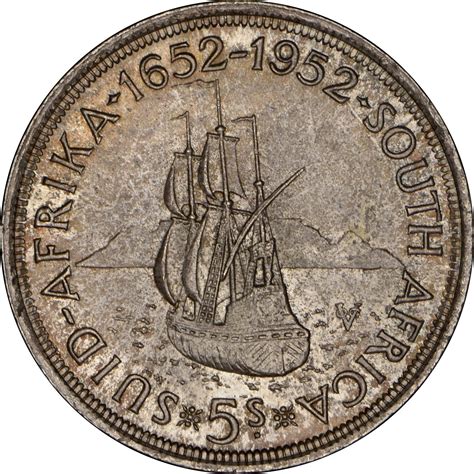 5 Shillings George VI 300 Years of Cape Town Südafrika Numista