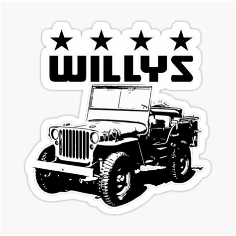 "Willys Jeep" Sticker for Sale by MNL5 | Redbubble