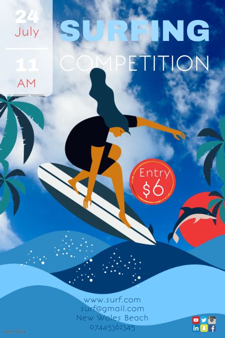 Surfing Competition Poster Template Postermywall