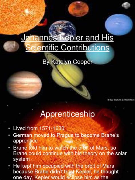 Johannes Kepler Solar System Theory