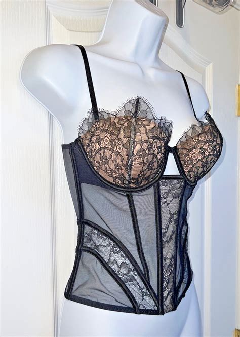 Victoria S Secret Sheer Lace Underwired Corset Busti Gem