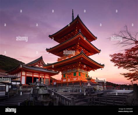 Three Story Pagoda Kiyomizu Dera Temple Kyoto High Resolution Stock