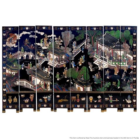 Massive Vintage Antique Japanese Carved Wood Room Divider 8 Panel