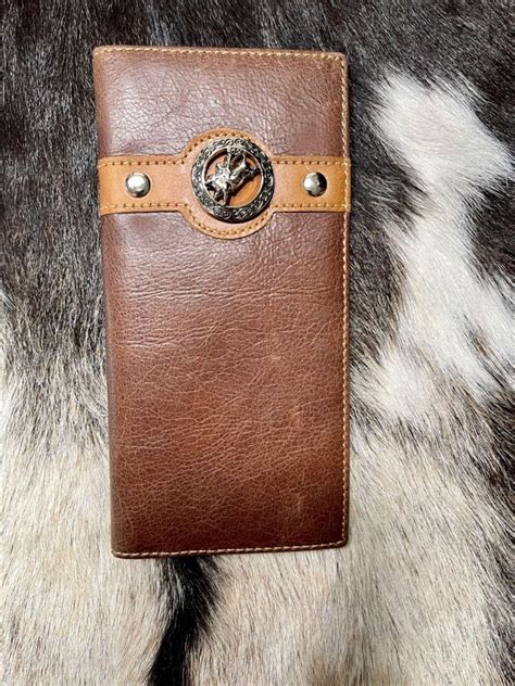 Western Cowboy Wallet Genuine Leather Bi Fold Long Wallet For Etsy